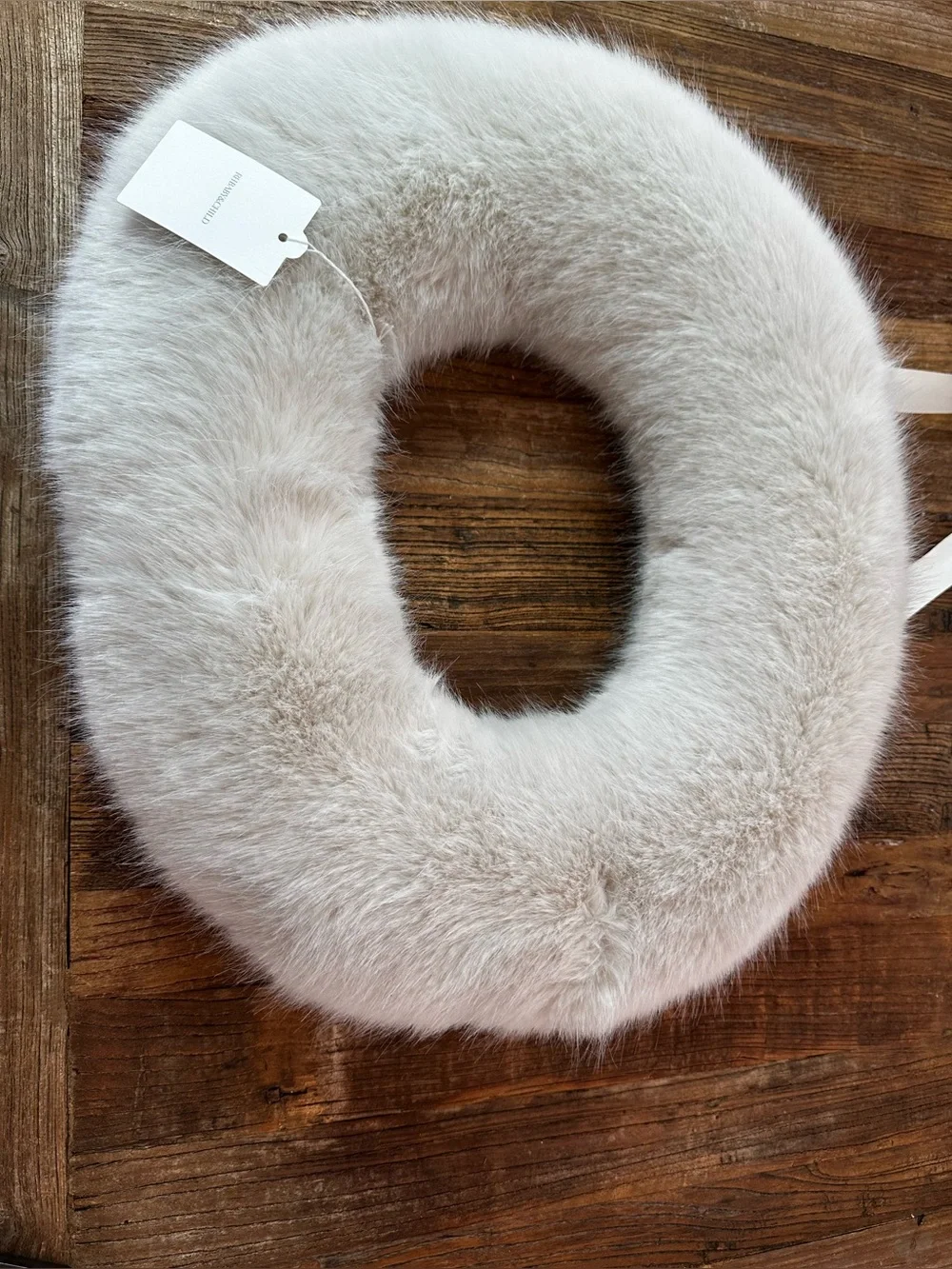 Restoration Hardware Plush Faux Fur Ring Scarf - Cream